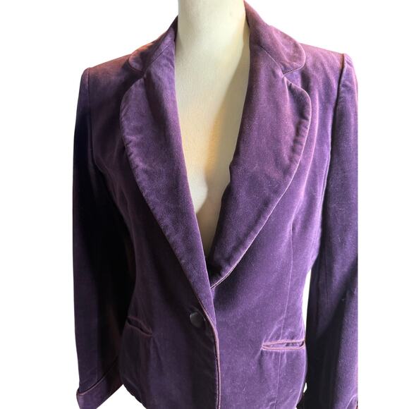 Lilli Ann Adolph Schuman Vintage 70s Purple Velvet Blazer, Tailored, Medium - Picture 2 of 7